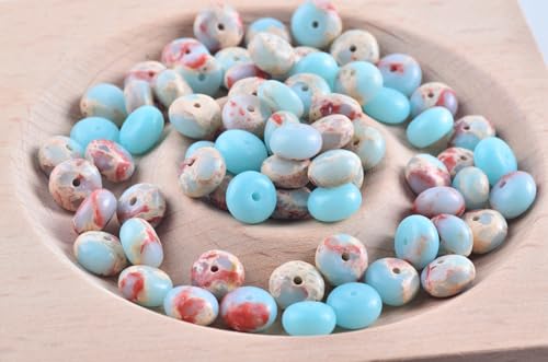 Rondelle Beads Natural Stone Beads for Jewelry Making 5x8mm 1 Strand 15.5inch Lentil Spacer Beads Rondelle Gemstone Beads Semi-Precious Stone Beads for Bracelet Necklace Crafts Imperial Jasper Beads - color: Imperial Jasper Beads