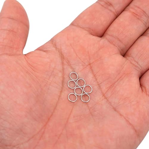 1000PCS 6mm 0.7mm Thickness 21 Gauge Stainless Steel Jump Rings, Unwelded Metal Round O Rings for Necklace Bracelet Keychain Chainmail Jewelry Making - size: 6mm OD-0.7mm Thick-21 Gauge