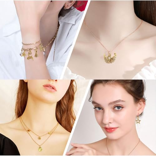 YouLuo 100Pcs Bracelet Charms for Jewelry Making Wholesale Bulk Jewelry Making Bracelets Charm KC Gold Alloy Charm Pendants and Gold Plated Enamel Charms Pendants for Bracelet Necklace - color: KC Gold