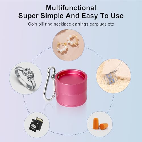 Mini Travel Ring Holder Keychain, Portable Jewelry Holder Keychain with Protective Sponge, Small Necklace Earrings Case for Gym Sports Bag Purse - color: 1-Tier Light Pink