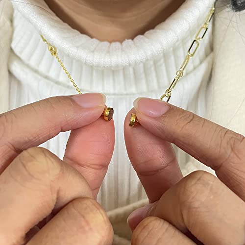 14K Gold Magnetic Necklace Clasps and Closures 925 Sterling Silver Magnetic Jewelry Clasps for Necklace Bracelet Extender - color: D-14K Gold