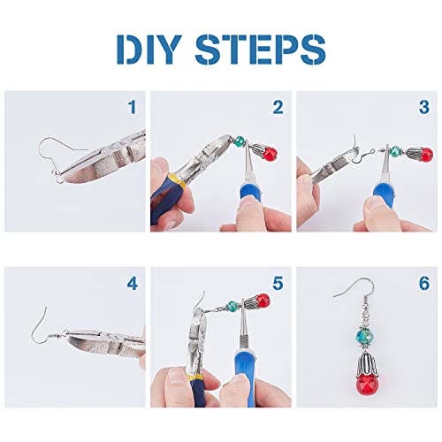 SUNNYCLUE 1 Box DIY Make 10 Pairs Chandelier Bohemian Earring Making Kit Including Flower Tibetan Style Caps Link Connector Charms Glass Beads for Adults Women DIY Earring Jewellery Making - color: 10 Pairs Chandelier Bohemian Earring Making Kit