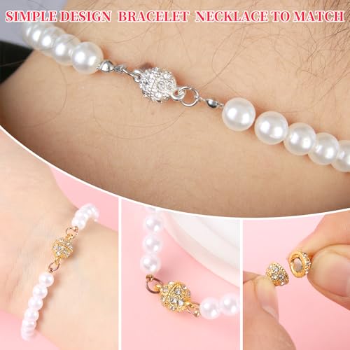 10PCS Magnetic Jewelry Clasps, Crystal Ball Connectors, Magnetic Necklace Clasps and Closures Easy-to-Use for Jewelry Closures (Gold) - color: gold