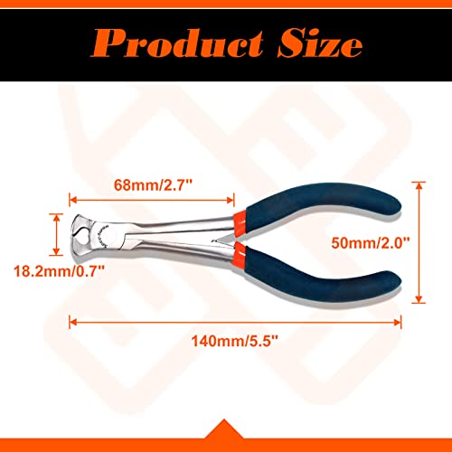 SPEEDWOX End Nippers Long Reach 5-1/2 Inch Mini End Cutting Pliers End Cutters Fine Precision Professional Wire Cutter for Jewelry Making Carpenter Construction Tools Nail Remover Mini Nippers - style: End Cutting Pliers