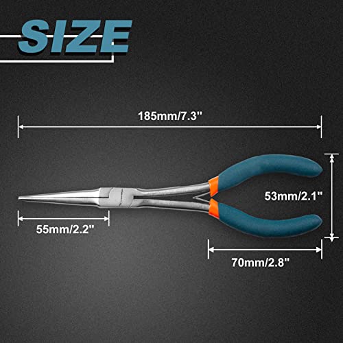 SPEEDWOX 7 Inches Long Reach Needle Nose Pliers with Teeth, Extra Long Nose Mini Precision Wire Looping Pliers for Jewelry Making, Bending Wire and Small Object Gripping - style: Needle Nose Pliers with Teeth