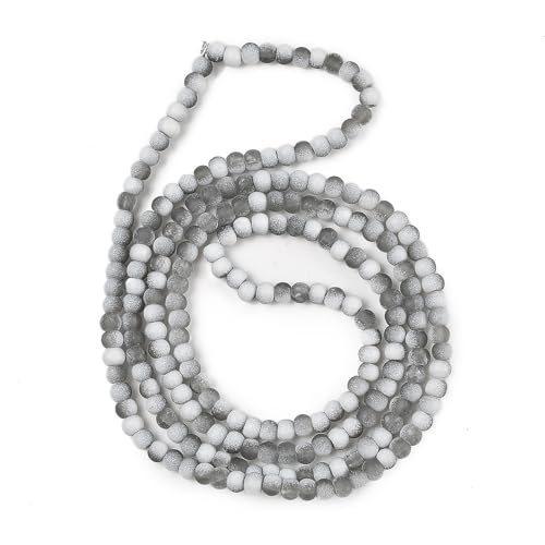 KISSITTY 50pcs Matte Beads Gradient Color Glass Frosted Crystal 4mm Rondelle Gray Bead Center Drilled Loose Craft Beads for Jewelry Making Earring Bracelet Necklace DIY Crafts - color: Gray