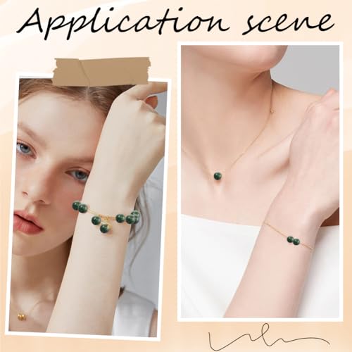 1 Box 8MM 120PCS Natural Taiwan Green Jade Round Beads with Holes Crystal Gemstone Stone Energy Power Loose Spacer Bead for Jewelry Making Earrings Bracelets Necklaces DIY Craft Supplies