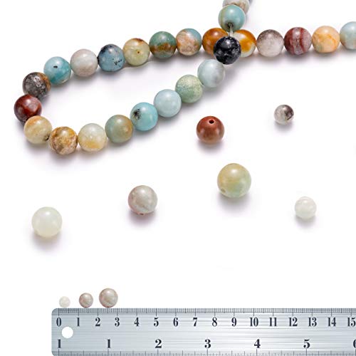 BEADIA Natural Amazonite Jade Stone Round Loose Semi Gemstone Beads for Jewelry Making 10MM 38PCS - color: Amazonite Jade, size: 10mm