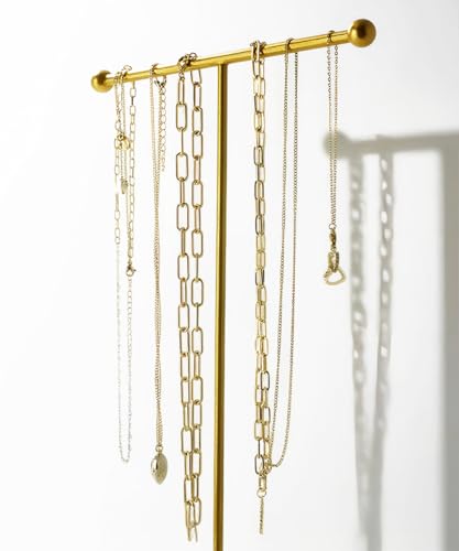VROOMIUM Necklace Holder- Ceramic Base 1ft Height Jewelry Organizer Stand, Aesthetic Jewelry Hanger Display for Necklaces, Bracelets, Rings, Exhibidor de Collares-Classic White - color: Sq. Lux White