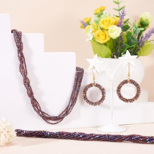 FASHEWELRY 10 Strands Briolette Crystal Glass Beads 2mm Rondelle Faceted Glass Spacer Beads Full Rainbow Plated for Necklace Bracelet Jewelry Making (Dark Slate Blue) - color: Dark Slate Blue, size: 2mm