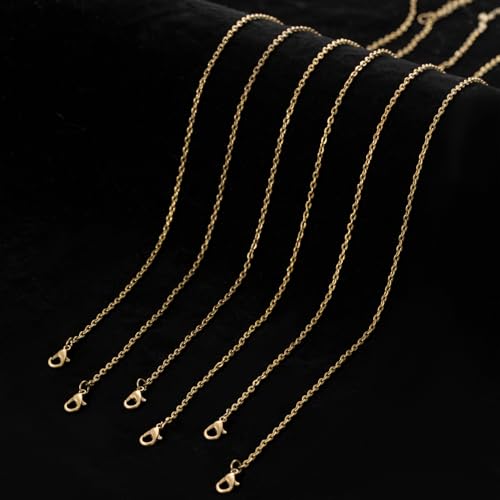 Lemonkey 24 Pack Necklace Chains Bulk,Bronze Plated DIY Cable Link Chains for Jewelry Making 18 Inches - color: Bronze, size: 18inch