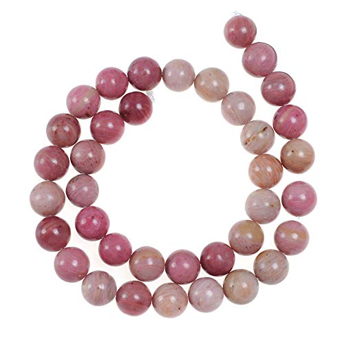 10mm Pink Mahogany Stone Beads Natural Gemstone Loose Beads for DIY Jewelry Making Approxi 15.5 inch 45pcs 1 Strand per Bag - color: Pink Mahogany, size: 10MM