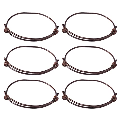 Cheriswelry 50pcs Coconut Brown Adjustable Bracelet Making Korean Waxed Polyester Cord Bracelet Friendship Bracelet String Inner Diameter 40~70mm for Women Men Jewelry Making Supplies - color: Coconut Brown