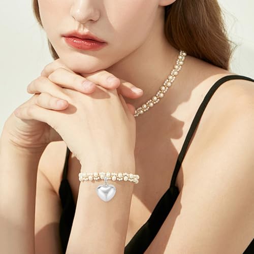 Beebeecraft 10Pcs 925 Sterling Silver Plated Heart Charms Metal Brass Love Heart Puffy 3D Shaped Pendant Charm for Jewelry Making Valentine DIY Crafts Necklace (20x20.5x10mm) - color: Silver, size: 20x21x10mm