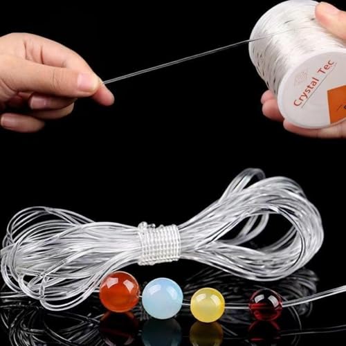 0.8mm Elastic Stretch Bead Cord for Jewelry & Bracelet Making, [100m] Stretchy Bracelet String, Ideal for Beading and Crafting - size: 0.8mm