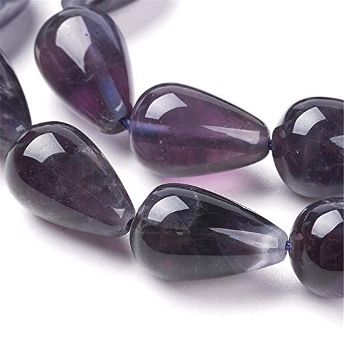 Craftdady Teardrop Natural Amethyst Stone Beads Polished Drop Gemstone Loose Beads Energy Healing Crystal Stone 16x10mm for Jewelry Craft Necklace Bracelet Earring Making, 22~25pcs - color: Drop Amethyst, 16x10.5mm