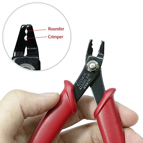 Beaditive Bead Crimping Plier for 2mm & 3mm Beads and Tubes | 5-Inch (Red) - color: Red