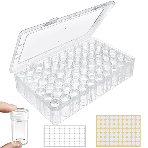2packs 60 Grids Bead Organizer and Storage Diamond Painting Containers Portable Plastic Case Box Arts Crafts Storage for Seeds Beads Sewing Cosmetic Nail Glitter Powder Small Parts Rhinestones - size: 2 Packs