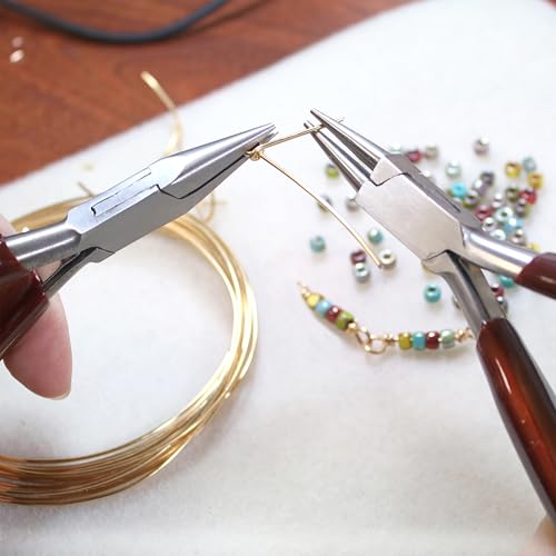 The Beadsmith Long Chain Nose Pliers – 6.25-Inches (160 mm) Jewelry-Making Tool w/Polished Steel Head, PVC Comfort Grip, & Double-Leaf Springs (Pack of 2) - size: 5.5inches (Pack of 2)