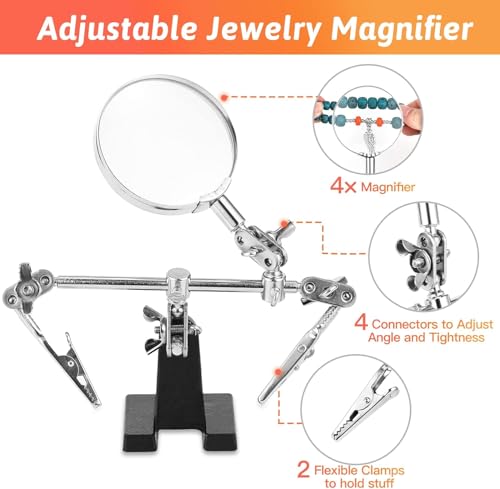 Giwaelro Jewelry Repair Kit for Adults, Jewelry Making Supplies with Pliers, Wires, Findings, Necklace Chains, Magnifier and Storage Bag
