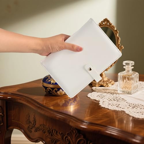 Women’s Travel Jewelry Case - Jewelry Boxes PU Leather Ring Binder Organizer with Zipper Velvet Jewelry Pouches Bags - Cream White - color: Flatpattern_cream White