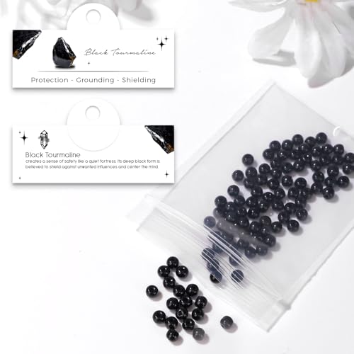 Raicegs 100pcs 4mm Black Tourmaline Beads Natural Gemstone Beads Round Loose Beads for Jewelry Making DIY Bracelets Necklace - color: Black Tourmaline, size: 4mm Round