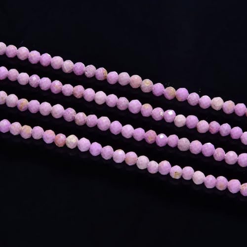 Adabele 15 Inch Natural Purple Phosphosiderite Healing Gemstone 3mm (0.12 Inch) Tiny Small Faceted Round Loose Beads Stone Spacer (135-145pcs) for Craft Jewelry Making GK3-25 - color: Purple Phosphosiderite, size: 3mm (0.12") - 15 inch/1 strand