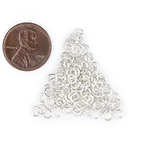The Bead Chest Silver 4mm Round Open Jump Rings, Pack of 100 - color: Silver, size: 4mm