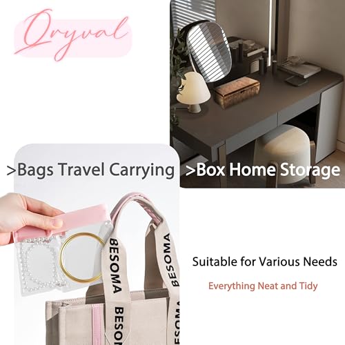 Jewelry Organizer and Storage Box with 24 EVA Anti Tarnish Bags, Travel Acrylic Case for Earrings, Necklaces & Rings, Elegant Gift for Women & Girls (S&Organizer(Clear)) - size: S&organizer(clear)