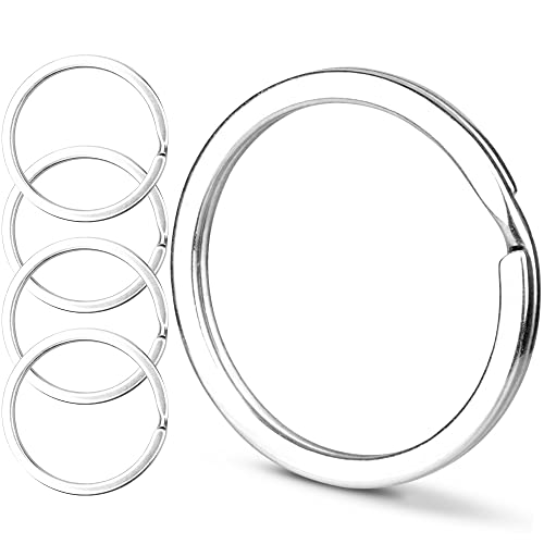 CREST Surgical and Marine Grade Stainless Steel Split Ring for Keychains SS316L Key Rings for Car Keys - color: 5-pack Large