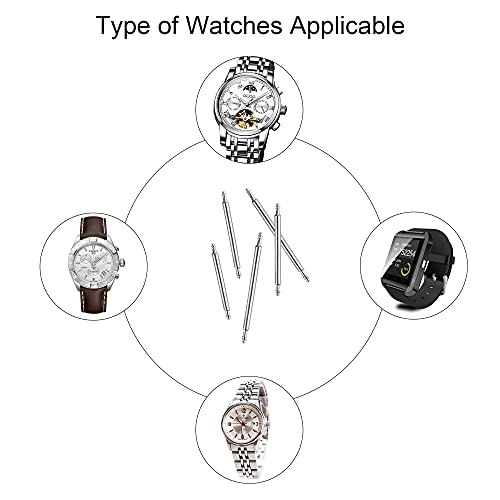 Spring Bar Tool, Watch Band Tool Set, Watch Wrist Bands Strap Removal Repair Fix Kit with Extra 3 Tips Pins & 40PCS Heavy Duty Stainless Steel Pins - color: 45pcs Silver