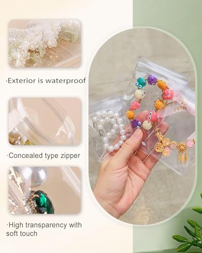 200Pcs Anti Tarnish Jewelry Bags Clear Pvc Jewelry Storage Pouches with Zipper Plastic Packing for Earrings (Anti Tarnish Jewelry Bags Set) - color: 200Pcs Anti Tarnish Jewelry Bags Set