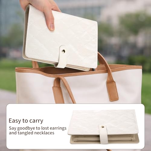 Travel Jewelry Organizer Case Jewelry Storage Book Ring Binder with Clear Zipper Velvet Portable Organizer Bag Jewelry Pouches Bags for Necklaces Earrings Rings Bracelets