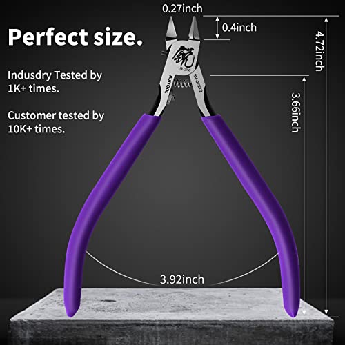 RUITOOL Model Nippers,Gundam Model Tools for Beginners to Repair and Fix Plastic Models, Ultra-thin Single-edged Non-slip Grip,4.7 Inch Sharp Cutters for Gunpla Model Building - color: Purple