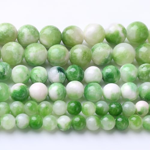 Green Persian Jade Stone Beads Gemstone Round Crystal Energy for Jewelry Making DIY Bracelet Necklace 1 Strand 15.5inch 31PCS 12MM - color: Green Persian jade, size: 12MM