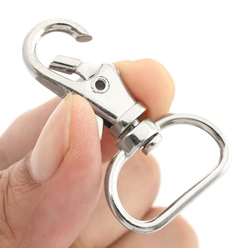 CRAFTMEMORE 3/4 Inch Trigger Snap Hooks Classic Swivel Lobster Claw Clasps Purse Lanyard Clip 20 Pack CSPS (Silver) - color: Silver