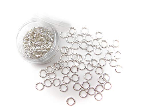 ALL in ONE 16 Gram/100pcs 8mm Silver Plated Open Jump Ring with 10 Gram Storage Box - color: Sliver, size: 8mm