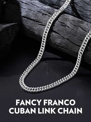 Bandmax Cuban Link Necklace for Men, Stainless Steel Chain, 5/7/10/13.5mm - color: a. 5mm Stainless, size: 22 inch