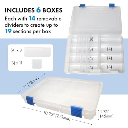 The Beadsmith Keeper Traveler - 13" x 7.5" x 11.5" - Includes 6 Organizer Boxes, Zip Front Tote Bag with Carrying Handle & Removable Adjustable Strap - Portable Storage System for Beads & Supplies