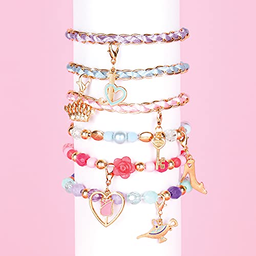 Make It Real - Disney Princess X Juicy Couture Hearts of Fashion - DIY Charm Bracelet Making Kit w/Disney & Juicy Couture Charms - Arts & Crafts Bead Kit for Girls & Teens - 6 Bracelets - Ages 8+