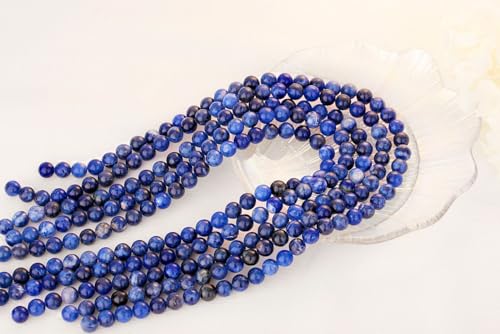 QINJIEJIE 100PCS Blue Sodalite Beads 8mm Natural Stone Beads Round Loose Gemstone Bead for Bracelet Beading Crystal Jewelry Making DIY Necklace Earrings 0.32" - color: Blue Sodalite, size: 100PCS