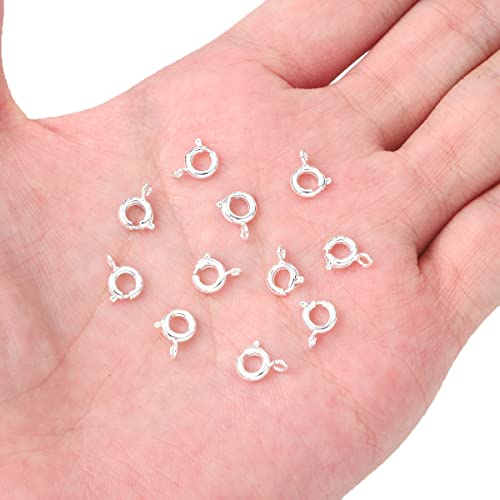 BEADIA Silver Plated Spring Clasps Non Tarnish 6mm 20pcs for Jewelry Making Findings - color: Spring Clasps Silver, size: 6mm
