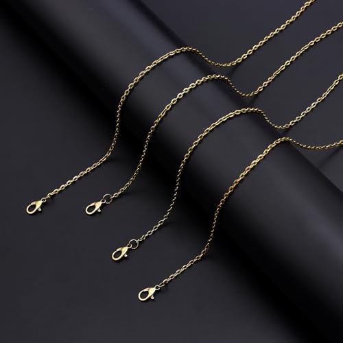 Lemonkey 24 Pack Necklace Chains Bulk,Bronze Plated DIY Cable Link Chains for Jewelry Making 16 Inches - color: Bronze, size: 16inch
