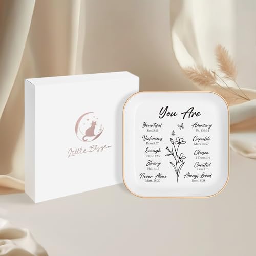LITTLEBIGGER Christian Gifts for Women – Jewelry Tray, Confirmation Gifts for Teen Girls, Religious Birthday Gifts for Friends, Faith Jewelry Trays for Christian Women - style: You Are-square