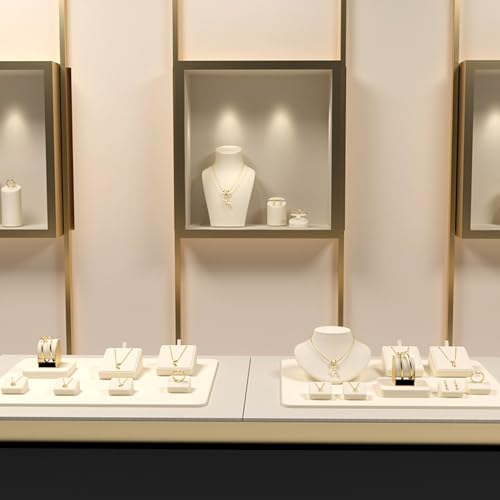 Oirlv Microfiber Angled Necklace Display Pad, Compact Showcase Base for Pendants & Chains, Part of a Complete Jewelry Display Set - style: TT16402