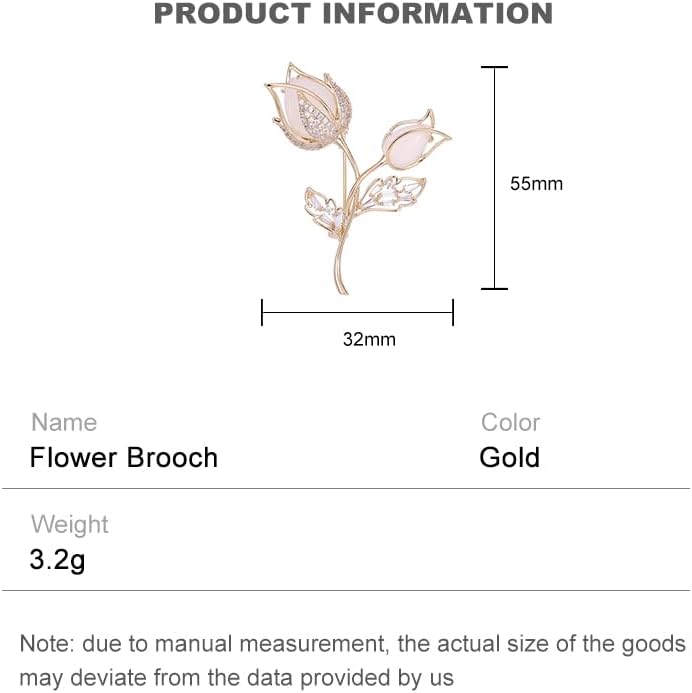 14K Gold Rose Flower Brooch - Elegant Floral Design Scarf Buckle, Graceful Pin for Special Occasions, Ideal Gift for Her, Craft Enthusiast Jewelry Accessory