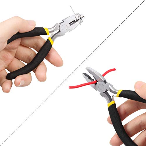 Mini Linesman Pliers - 5 Inch Combination Pliers With Spring Loaded Wire Cutters - Electrical & Screw Removal Tool - Jewellery Making - size: Lineman Pliers