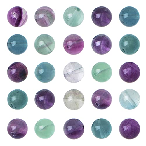 AD Beads 8mm Natural Round Loose Beads 110 Pieces, for Making 108 Mala Prayer Beads Necklace, Bracelet & Yoga Meditation, Jewelry Design (Fluorite) - color: Fluorite