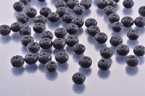 Rondelle Beads for Jewelry Making 5x8mm Natural Stone Beads 1 Strand 15.5inch Lentil Spacer Beads Rondelle Gemstone Bead Semi-Precious Stone Bead for Bracelet Necklace CraftsLava Stone - color: Lava stone Beads