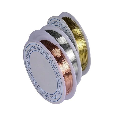 3-roll, Copper Wire, Beaded Wire for Jewelry Production, Jewelry line, Jewelry Production line, Beaded Wire, Craft line, Jewelry Production line, Bendable Curve (20 Gauge) - size: 20 Gauge